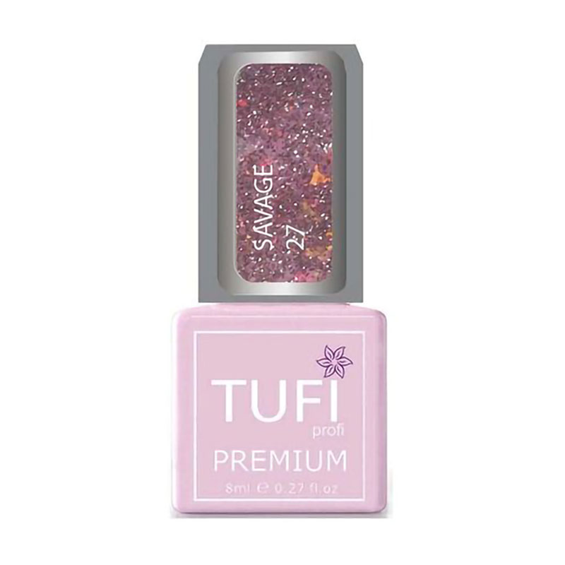 Гель-лак для нігтів Tufi profi Premium Savage 27 Світловідбивний Сінгапур, 8 мл